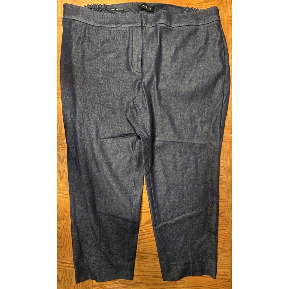 Talbots Women’s Chantham Ankle Pants Dark Blue Flat Front 22WP
